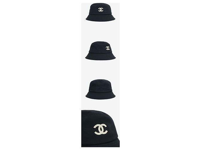 Chanel Unbenutzter Baumwoll-Bucket-Hat Schwarz - Ansicht 2