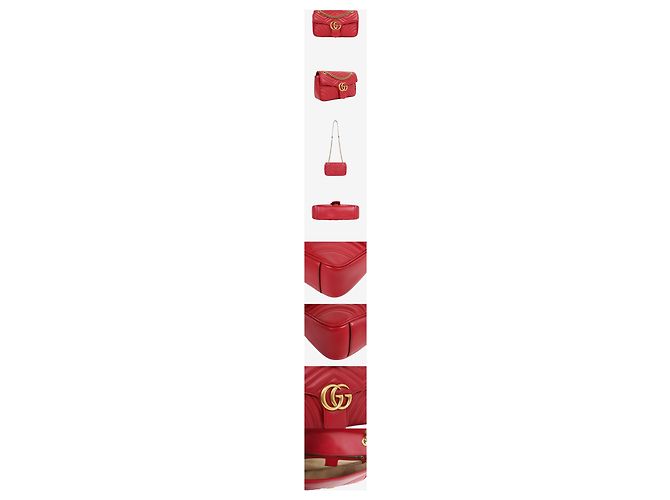 Gucci Borsa a tracolla Small Marmont Hibiscus Red - vista 2