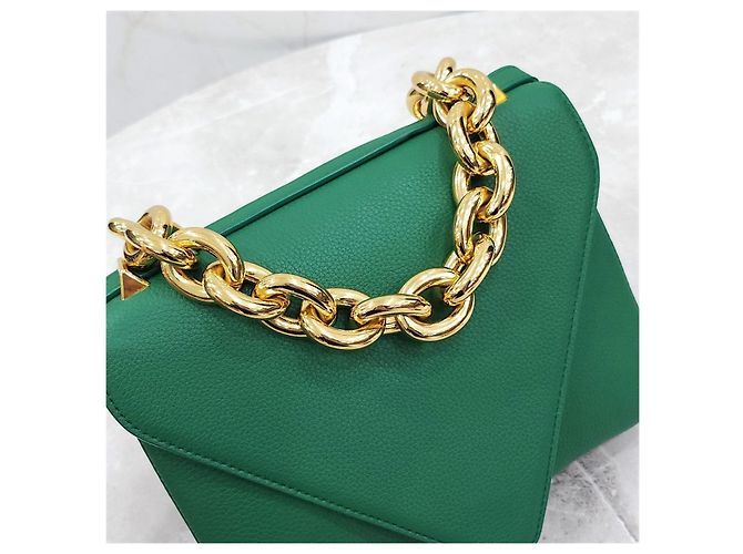 Bottega Veneta Borsa a Tracolla Envelope Bold Chain Mount Verde - vista 12