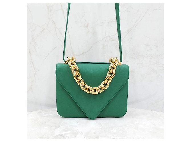 Bottega Veneta Borsa a Tracolla Envelope Bold Chain Mount Verde - vista 8