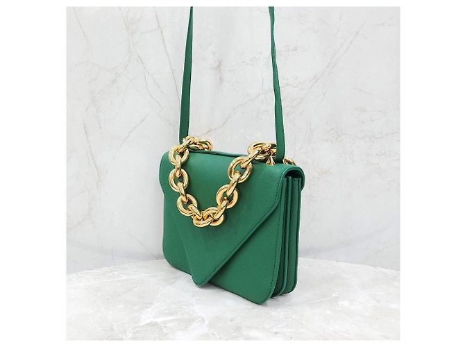 Bottega Veneta Borsa a Tracolla Envelope Bold Chain Mount Verde - vista 9
