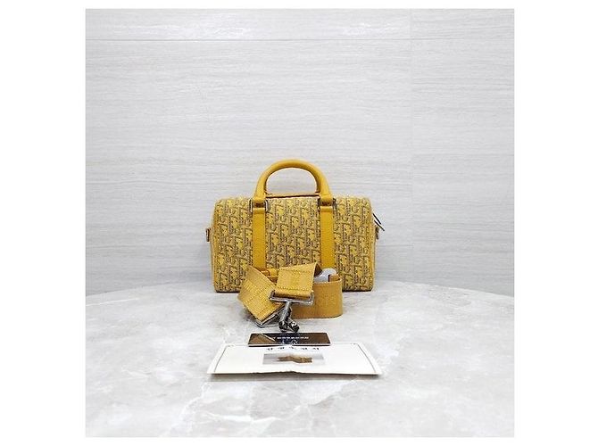 Dior Borsa Ringo Yellow Oblique Jacquard Crossbody - vista 10