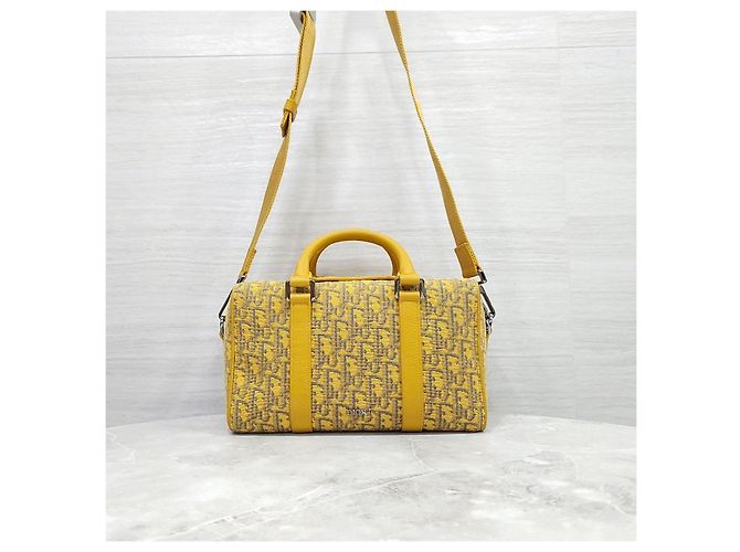 Dior Borsa Ringo Yellow Oblique Jacquard Crossbody - vista 11