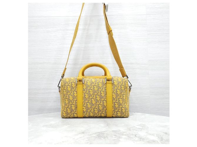 Dior Borsa Ringo Yellow Oblique Jacquard Crossbody - vista 13