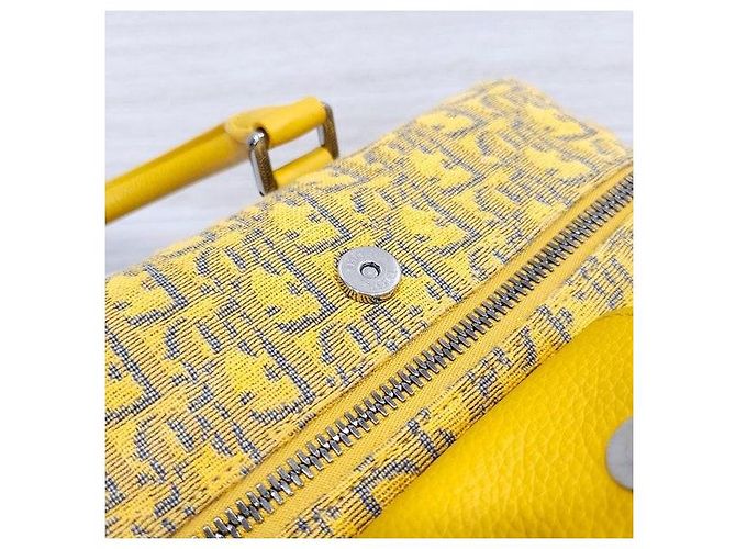 Dior Borsa Ringo Yellow Oblique Jacquard Crossbody - vista 7