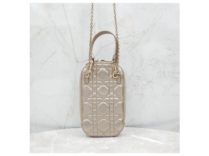 Dior Borsa a catena porta-cellulare Gold Lady - vista 12