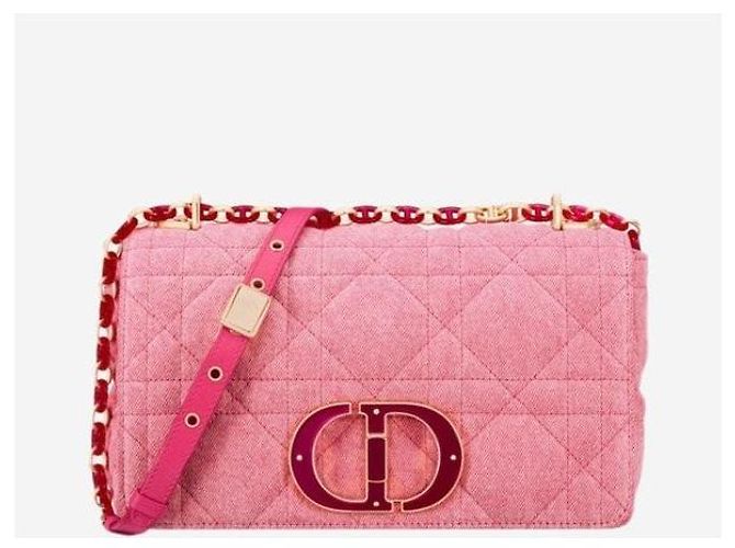Dior Karo Shoulder Bag Medium Denim Bright Pink - Ansicht 10