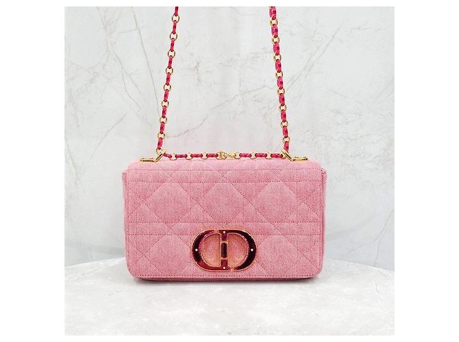 Dior Karo Shoulder Bag Medium Denim Bright Pink - Ansicht 11