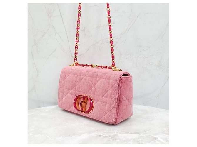 Dior Karo Shoulder Bag Medium Denim Bright Pink - Ansicht 12