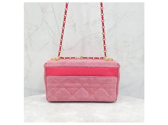 Dior Karo Shoulder Bag Medium Denim Bright Pink - Ansicht 13