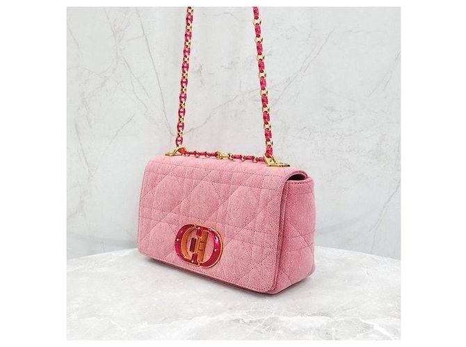 Dior Karo Shoulder Bag Medium Denim Bright Pink - Ansicht 2