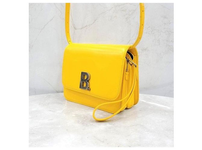 Balenciaga Picca borsa a tracolla con logo giallo - vista 2