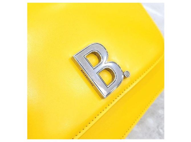 Balenciaga Picca borsa a tracolla con logo giallo - vista 5