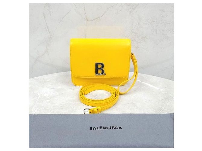 Balenciaga Picca borsa a tracolla con logo giallo - vista 8