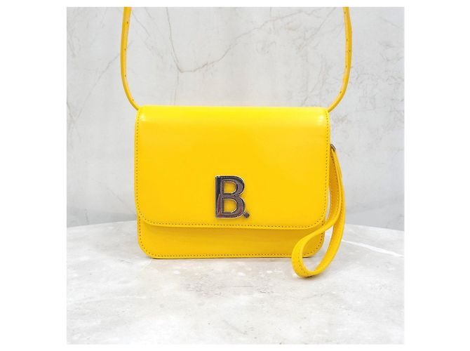 Balenciaga Picca borsa a tracolla con logo giallo - vista 9