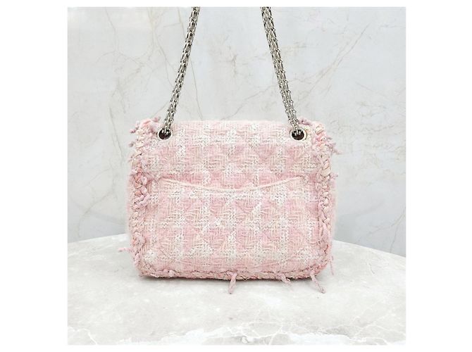 Chanel Mini Borsa a Catena in Tweed Rosa - vista 10