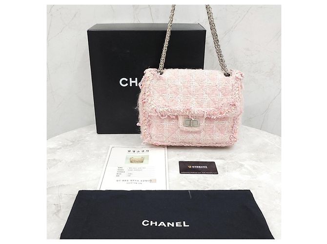 Chanel Mini Borsa a Catena in Tweed Rosa - vista 14