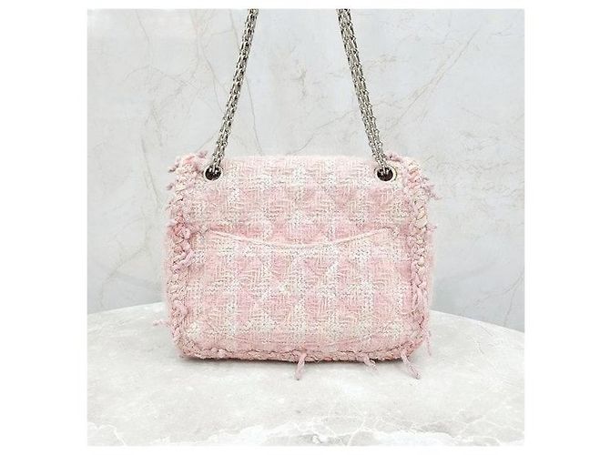 Chanel Mini Borsa a Catena in Tweed Rosa - vista 3