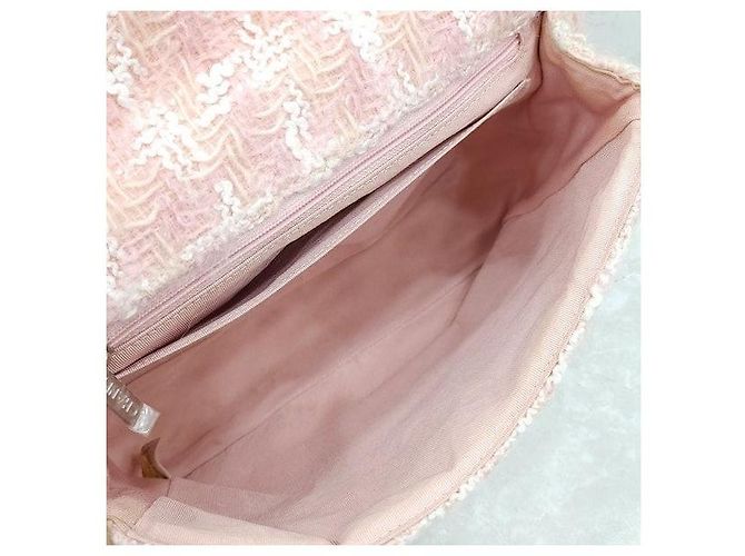 Chanel Mini Borsa a Catena in Tweed Rosa - vista 6