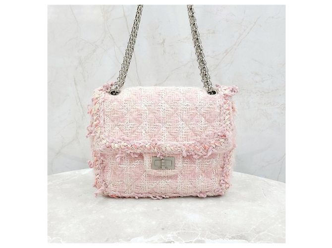 Chanel Mini Borsa a Catena in Tweed Rosa - vista 8