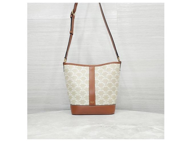 Céline Picca borsa a secchiello in tela - vista 11