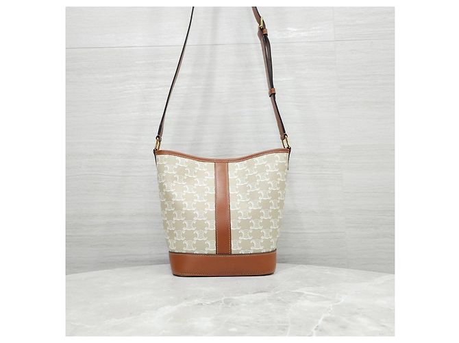 Céline Picca borsa a secchiello in tela - vista 13