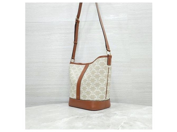 Céline Picca borsa a secchiello in tela - vista 2