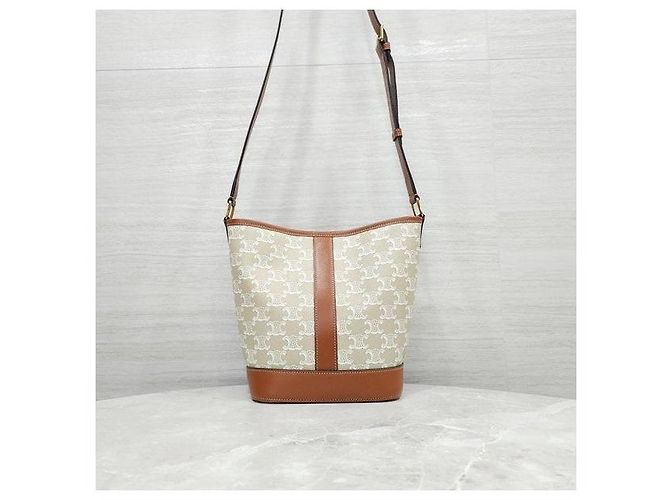 Céline Picca borsa a secchiello in tela - vista 3