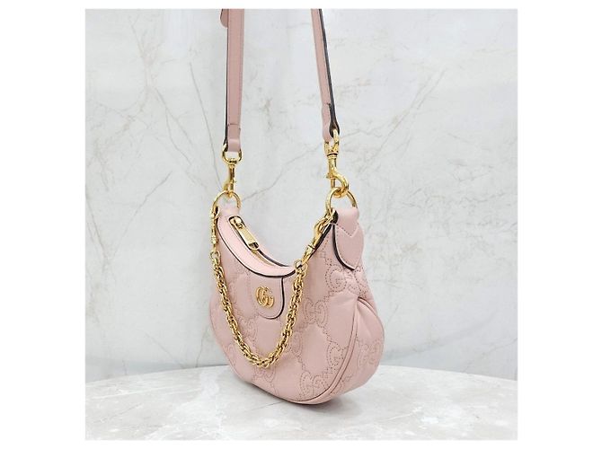 Gucci Mini Bolsa de Corrente GG Matelassé acolchoada rosa claro - vista 11