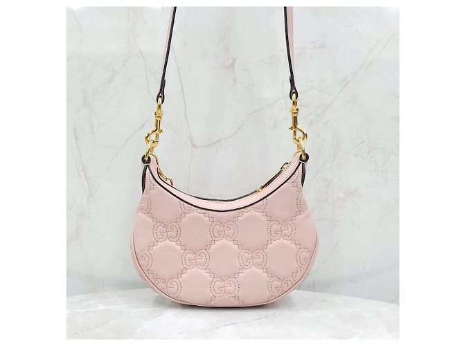 Gucci Mini Bolsa de Corrente GG Matelassé acolchoada rosa claro - vista 12