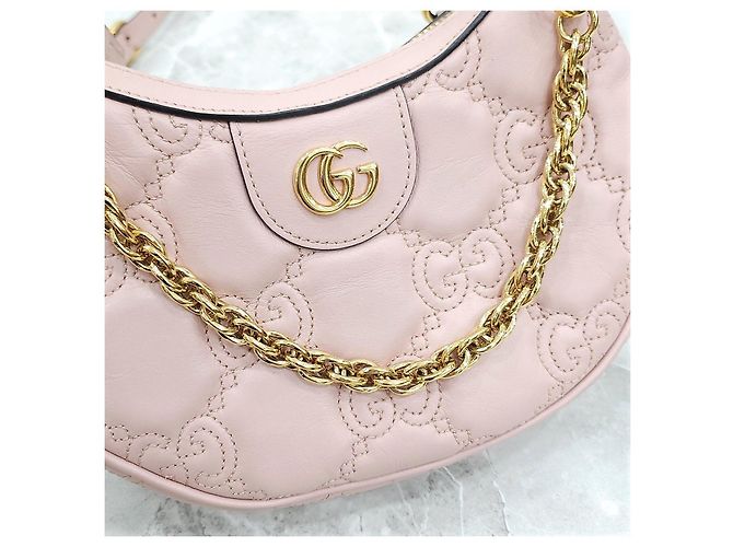 Gucci Mini Bolsa de Corrente GG Matelassé acolchoada rosa claro - vista 14