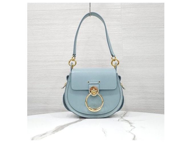 Chloé Borsa a tracolla piccola Tess Storm Blue - vista 4