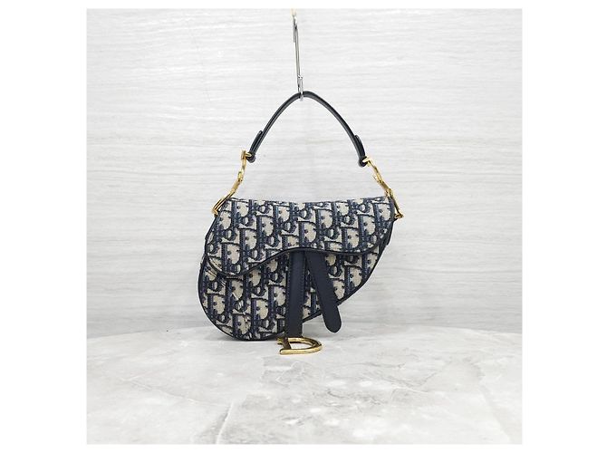 Dior Borsa a tracolla Oblique Mini Saddle Navy - vista 10