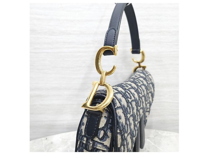 Dior Borsa a tracolla Oblique Mini Saddle Navy - vista 13