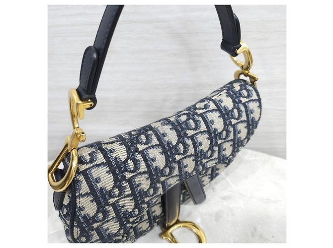 Dior Borsa a tracolla Oblique Mini Saddle Navy - vista 14
