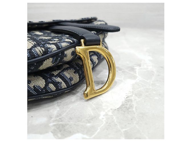 Dior Borsa a tracolla Oblique Mini Saddle Navy - vista 15