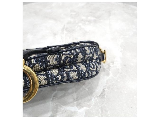 Dior Borsa a tracolla Oblique Mini Saddle Navy - vista 8