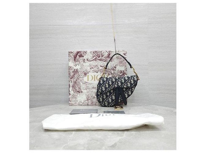 Dior Borsa a tracolla Oblique Mini Saddle Navy - vista 9