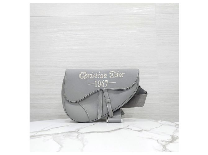 Dior Stitch Gray Grain Saddle Bag - Ansicht 11