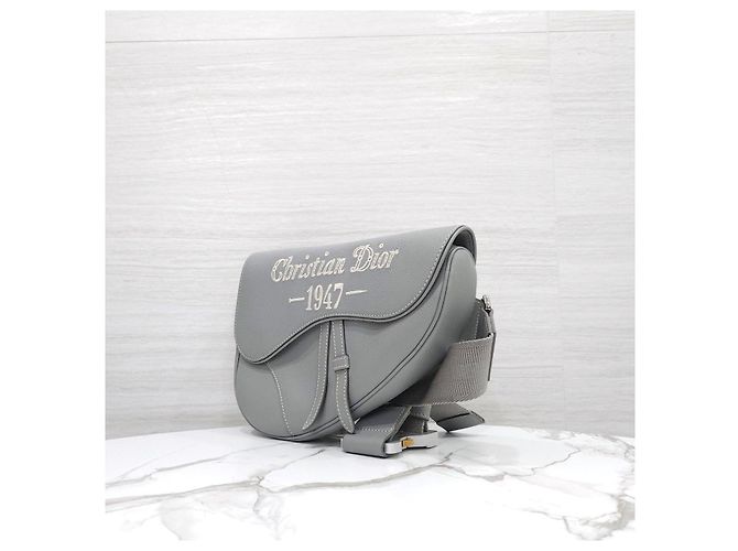 Dior Stitch Gray Grain Saddle Bag - Ansicht 12