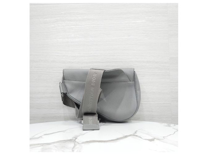 Dior Stitch Gray Grain Saddle Bag - Ansicht 13