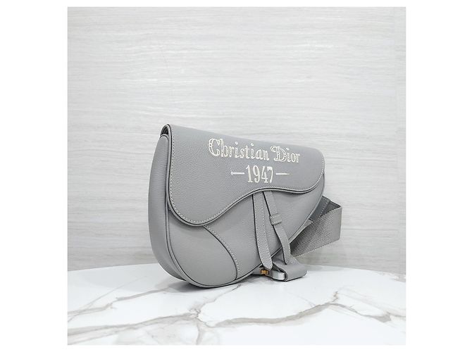Dior Stitch Gray Grain Saddle Bag - Ansicht 14