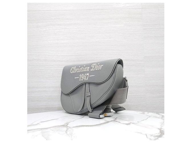 Dior Stitch Gray Grain Saddle Bag - Ansicht 2