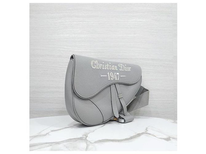 Dior Stitch Gray Grain Saddle Bag - Ansicht 4