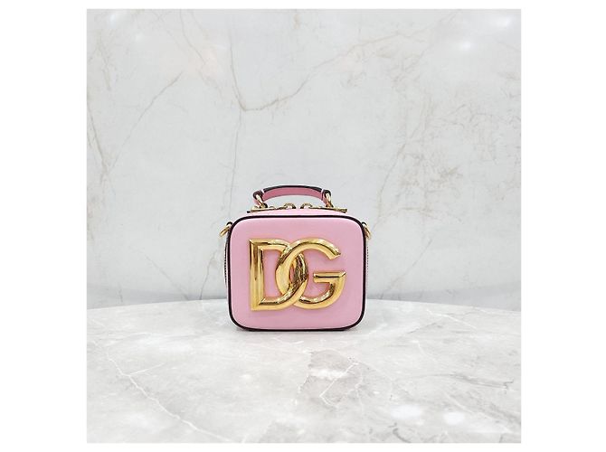Dolce & Gabbana Micro Borsa in Pelle di Vitello Logo Rosa - vista 12