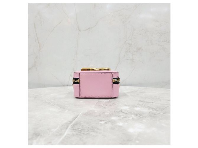 Dolce & Gabbana Micro Borsa in Pelle di Vitello Logo Rosa - vista 14