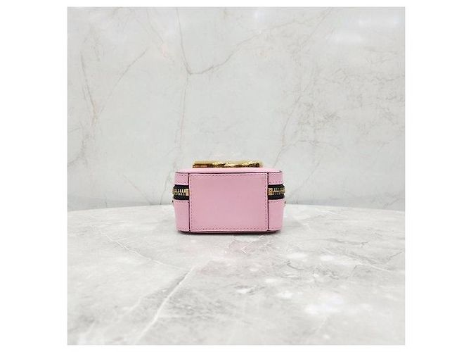 Dolce & Gabbana Micro Borsa in Pelle di Vitello Logo Rosa - vista 6