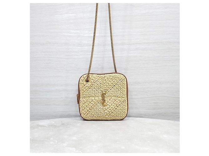 Autre Marque Borsa a tracolla Jamie Cube Chain in rafia - vista 11