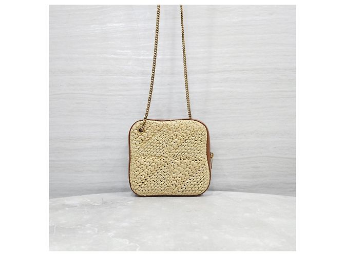 Autre Marque Borsa a tracolla Jamie Cube Chain in rafia - vista 12