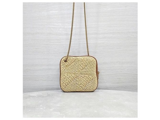Autre Marque Borsa a tracolla Jamie Cube Chain in rafia - vista 2